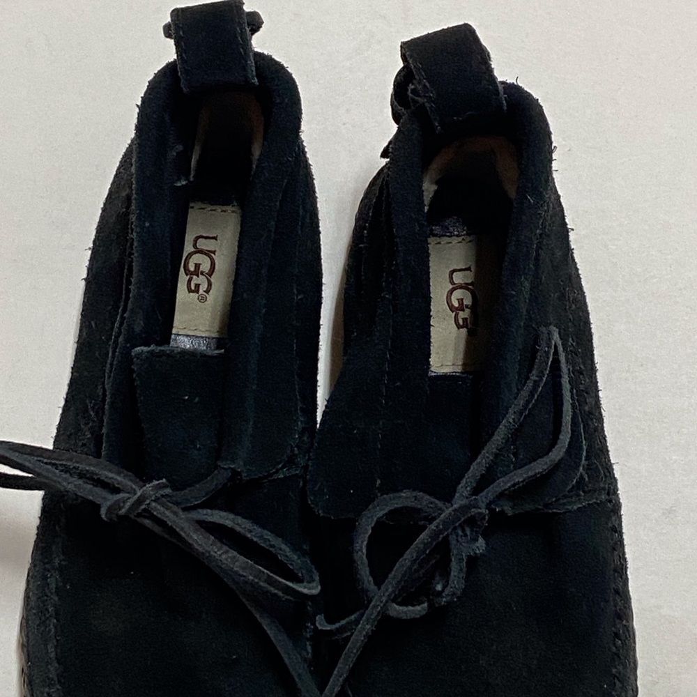 UGG S/N 1094814 Woodlyn Black Suede Loafers with Shearling Lining Size 7USA - Picture 4 of 14